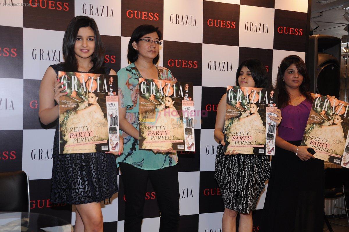 Alia Bhatt unveils Grazia Party edition in Guess, Mumbai on 6th Dec 2012