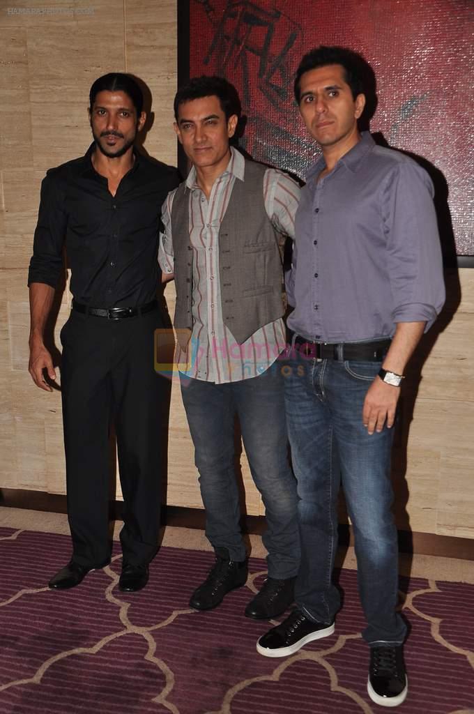 Aamir Khan, Ritesh Sidhwani, Farhan Akhtar at Talaash success bash in J W Marriott, Mumbai on 10th Dec 2012