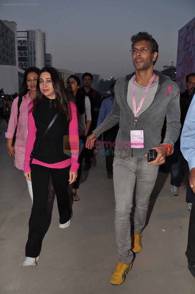 Karisma Kapoor, Milind Soman at Pinkathon in Mumbai on 16th Dec 2012