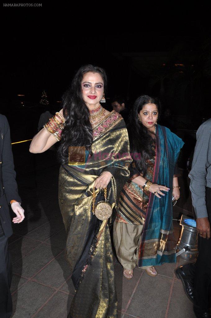Rekha at Abhinav & Ashima Shukla wedding reception in Taj Land's End, Bandra, Mumbai on 16th Dec 2012