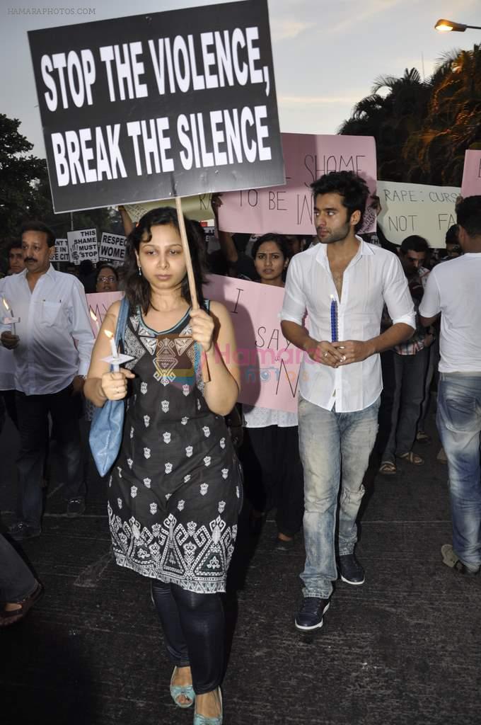 Jackky Bhagnani leads protest for Delhi rape incident in  Carter Road, Mumbai on 22nd Dec 2012