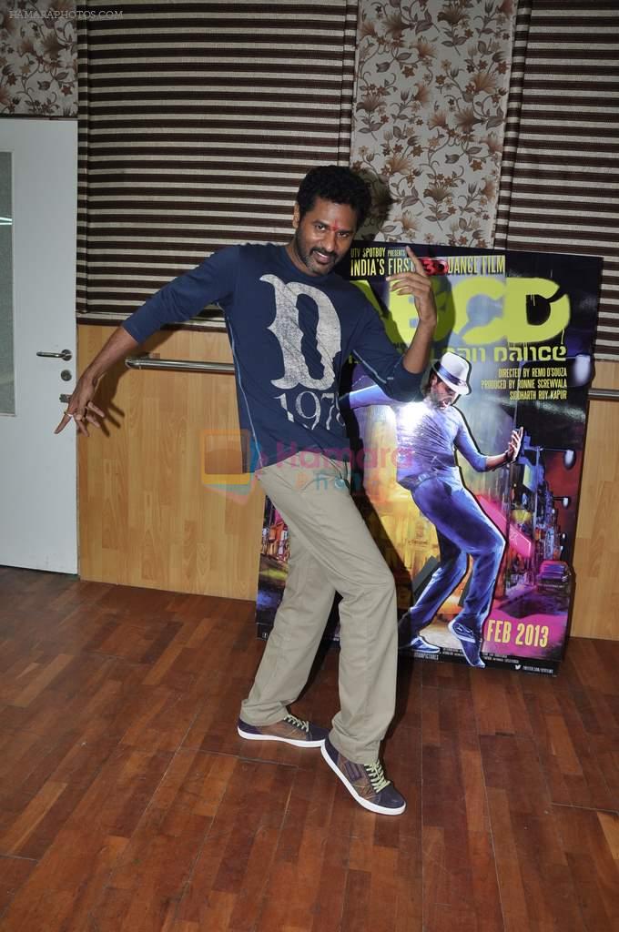 Prabhu Deva at Any Body Can Dance promotions in Andheri, Mumbai on 7th Jan 2013