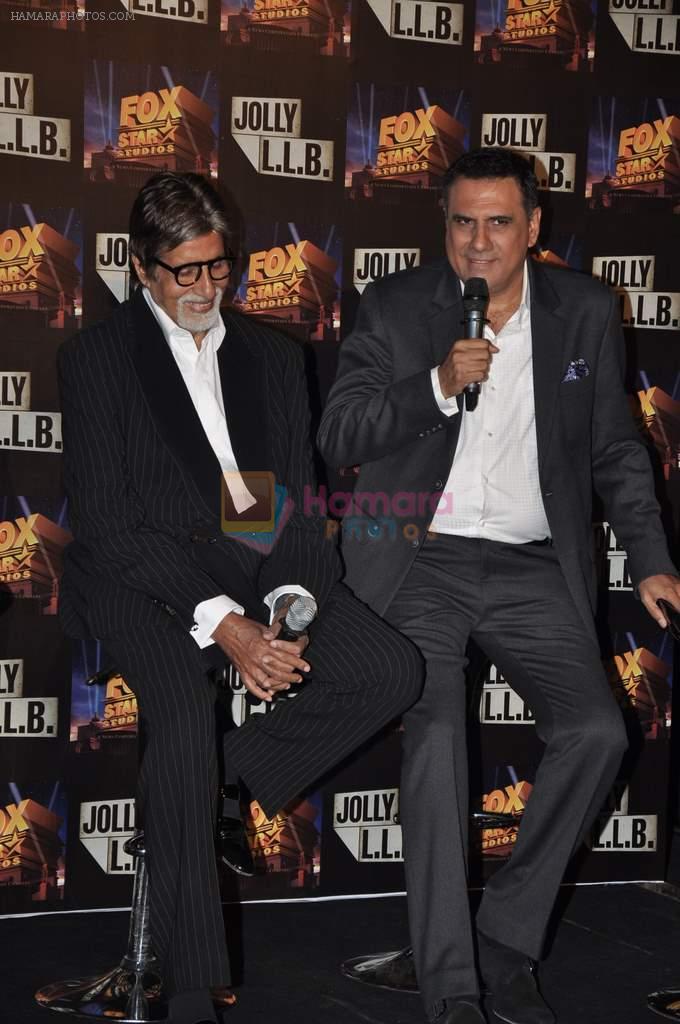 Amitabh Bachchan, Boman Irani at the launch of the trailor of Jolly LLB film in PVR, Mumbai on 8th Jan 2013