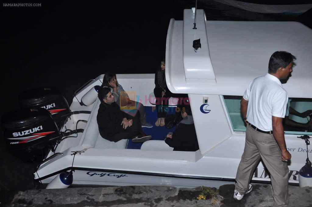 at Hrithik's yacht party in Mumbai on 9th Jan 2013
