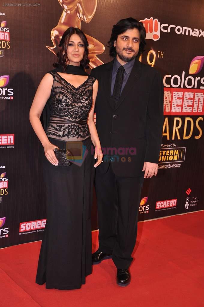 Sonali Bendre, Goldie Behl at Screen Awards red carpet in Mumbai on 12th Jan 2013