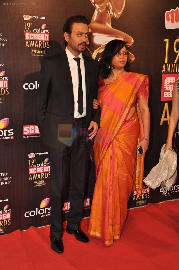 Irrfan Khan at Screen Awards red carpet in Mumbai on 12th Jan 2013