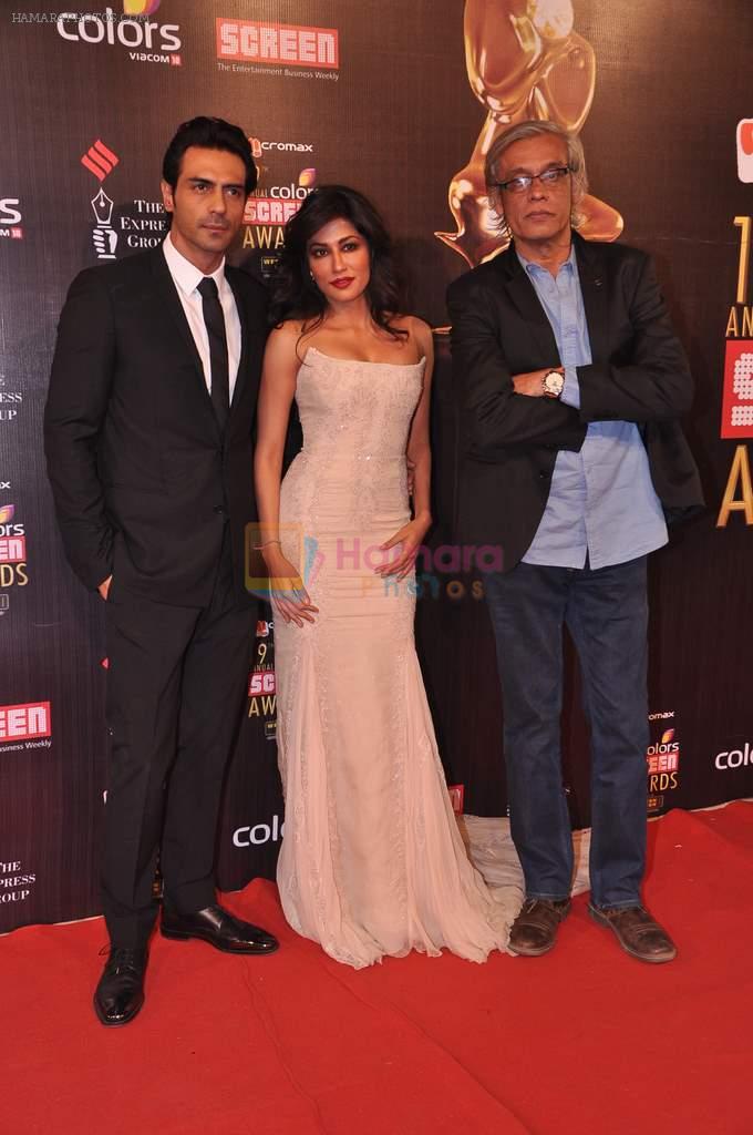 Arjun Rampal, Chitrangada Singh, Sudhir Mishra at Screen Awards red carpet in Mumbai on 12th Jan 2013