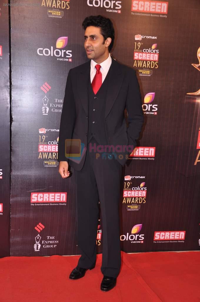 Abhishek Bachchan at Screen Awards red carpet in Mumbai on 12th Jan 2013