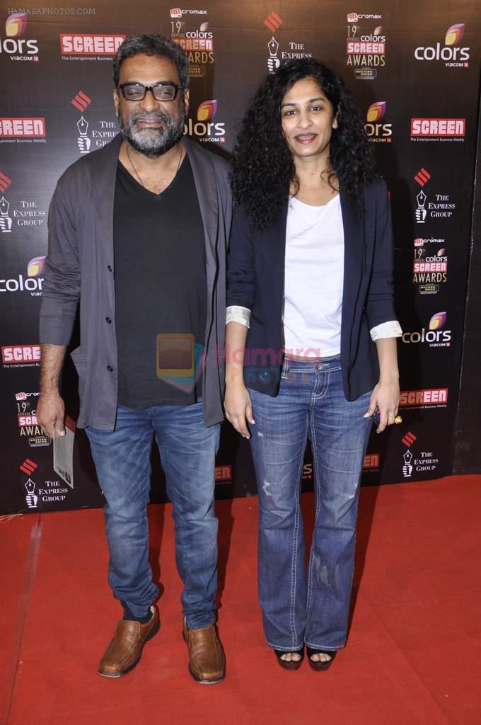 Gauri Shinde, R Balki at Screen Awards red carpet in Mumbai on 12th Jan 2013