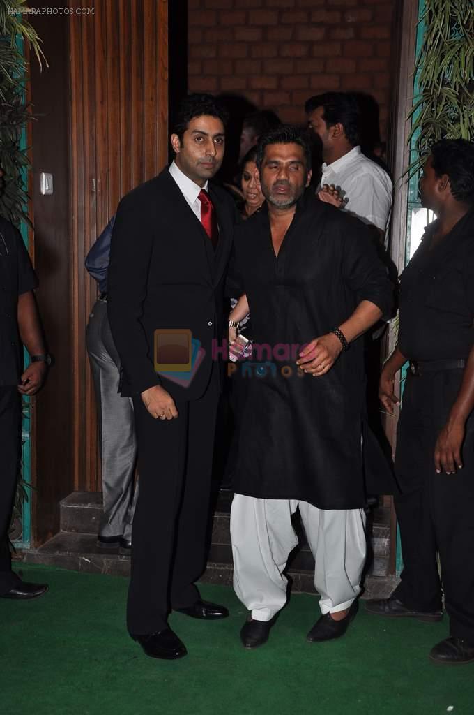 Abhishek Bachchan, Sunil Shetty at Sunil Shetty's store R House launch in Worli, Mumbai on 12th Jan 2013