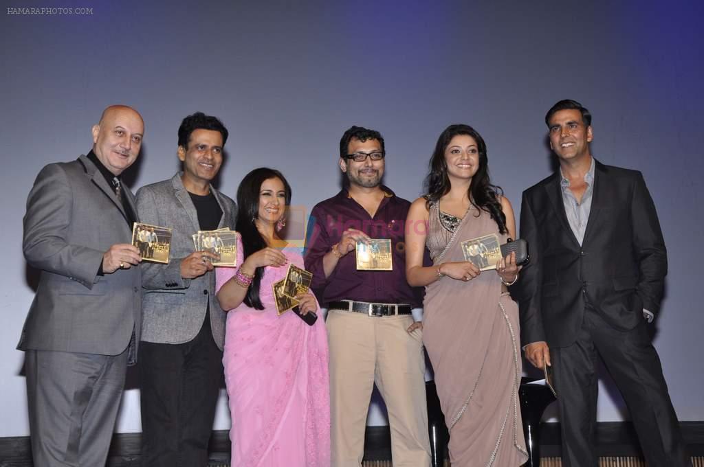 Anupam Kher, Manoj Bajpayee, Divya Dutta, Neeraj Pandey, Kajal Aggarwal, Akshay Kumar at Special 26 film music launch in Eros,  Mumbai on 16th Jan 2013