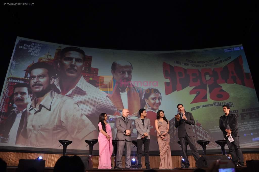 Anupam Kher, Manoj Bajpayee, Divya Dutta, Kajal Aggarwal, Akshay Kumar at Special 26 film music launch in Eros,  Mumbai on 16th Jan 2013