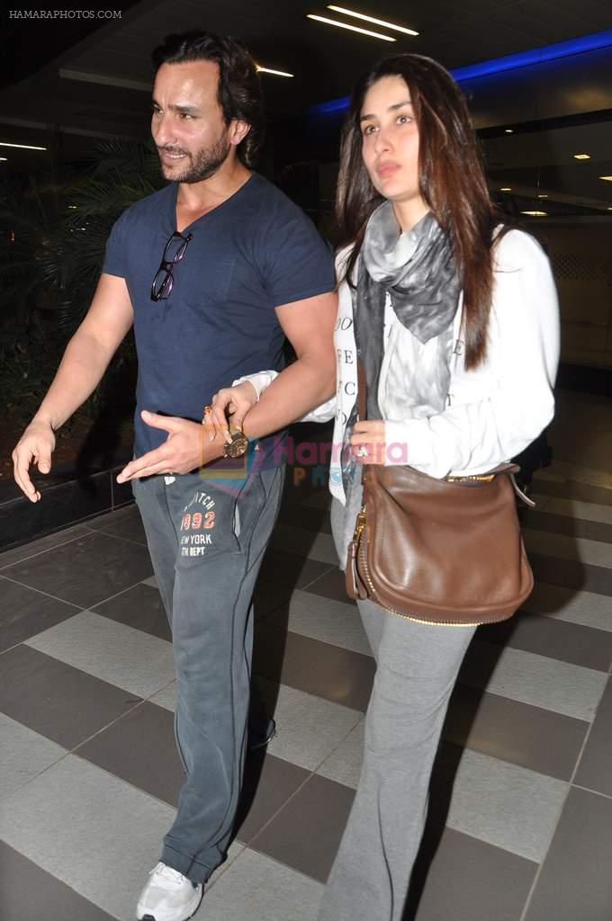 Saif Ali Khan, Kareena Kapoor snapped at airport in Mumbai on 17th Jan 2013