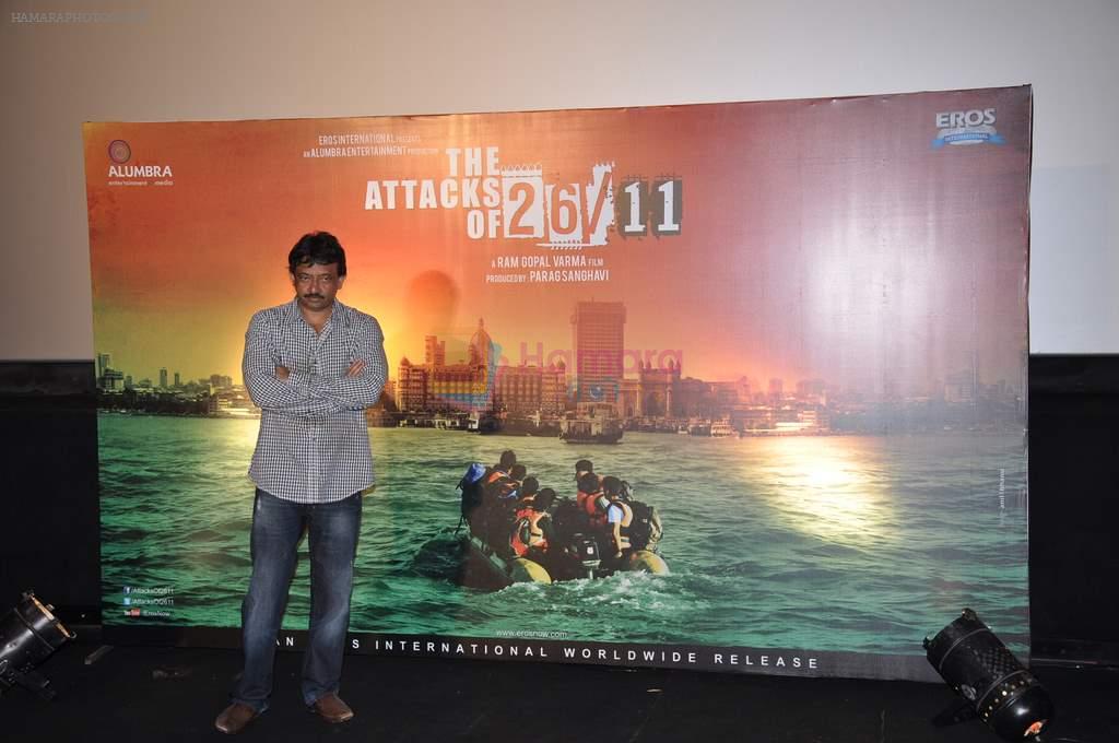 Ram Gopal Varma at the Launch of The Attacks Of 26-11 trailor in Mumbai on 17th Jan 2013