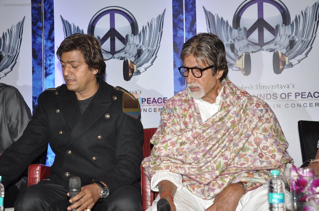 Amitabh Bachchan, Aadesh Shrivastav at Global Sound of Peace press conference in Mumbai on 24th Jan 2013