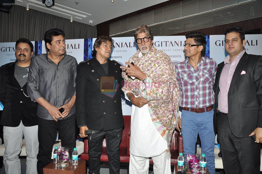 Amitabh Bachchan, Aadesh Shrivastav, Shaan at Global Sound of Peace press conference in Mumbai on 24th Jan 2013
