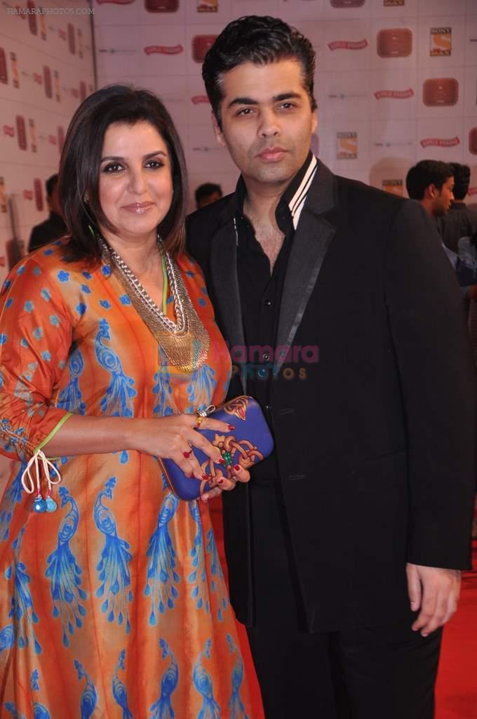 Farah Khan, Karan Johar at Stardust Awards 2013 red carpet in Mumbai on 26th jan 2013