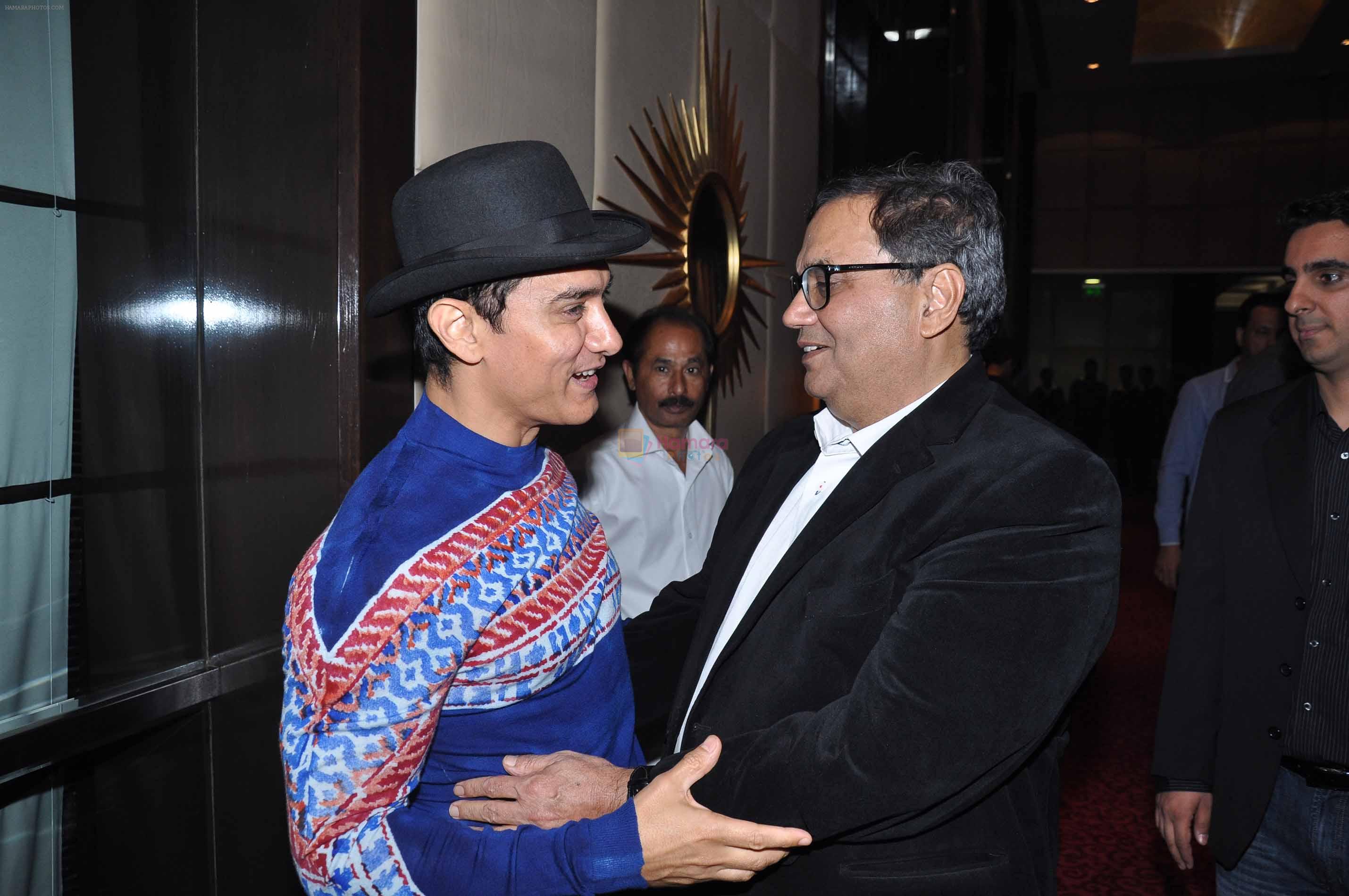 Aamir Khan, Subhash Ghai at Subhash Ghai's Birthday party in Mumbai on 24th Jan 2013