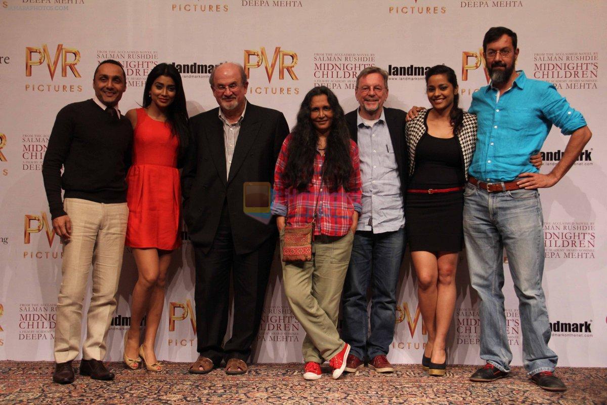 Salman Rushdie, Deepa Mehta, Rahul Bose, Shriya Saran, Shahana Goswami, Rajat Kapoor at Midnight Childrens Press Conference in NCPA, Mumbai on 29th Jan 2013