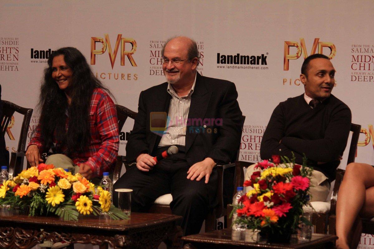 Salman Rushdie, Deepa Mehta, Rahul Bose at Midnight Childrens Press Conference in NCPA, Mumbai on 29th Jan 2013