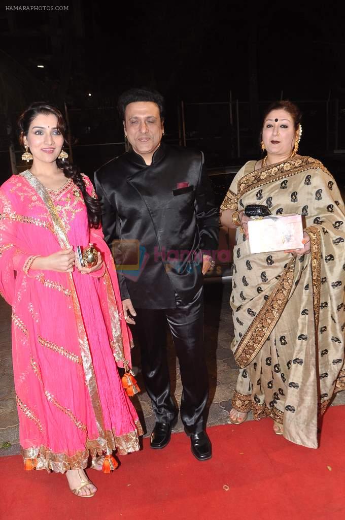Govinda with wife and Narmada Ahuja at Udita Goswami weds Mohit Suri in Isckon, Mumbai on 29th Jan 2013