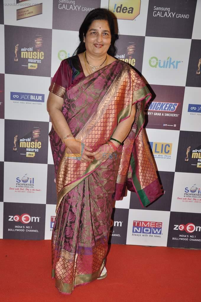 Anuradha Paudwal at Radio Mirchi music awards red carpet in Mumbai on 7th Feb 2013