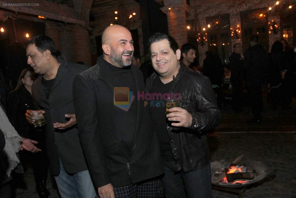 Gautam kalra with Rohit Gandhi at designer Rohit Bal & Gauri Bajoria co-hosted the announcement party for Savoir Fair in CIBO, Hotel Janpath on 8th of February 2013