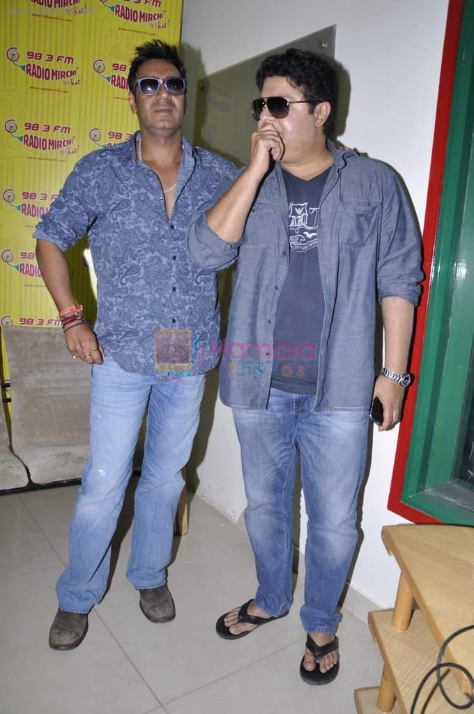 Ajay Devgan, Sajid Khan at radio mirchi in Parel, Mumbai on 8th Feb 2013