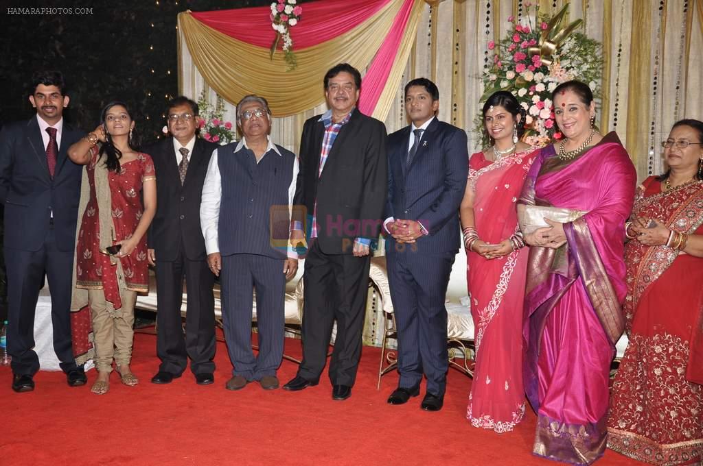 Anjan Shrivastav, Shatrughan Sinha, Poonam Sinha at Anjan Shrivastav son's wedding reception in Mumbai on 10th Feb 2013