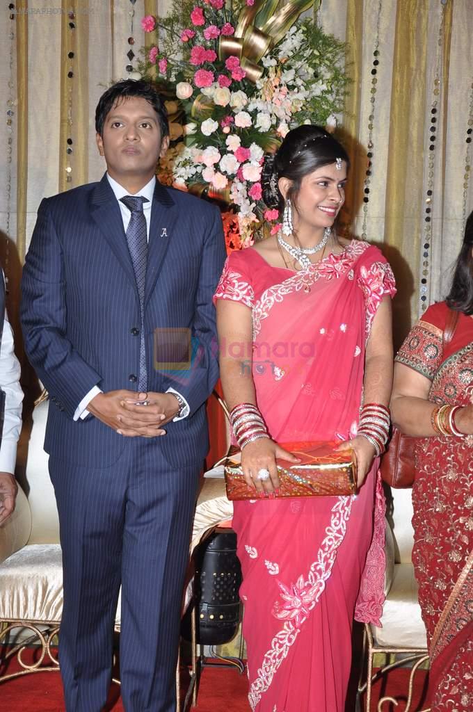 at Anjan Shrivastav son's wedding reception in Mumbai on 10th Feb 2013