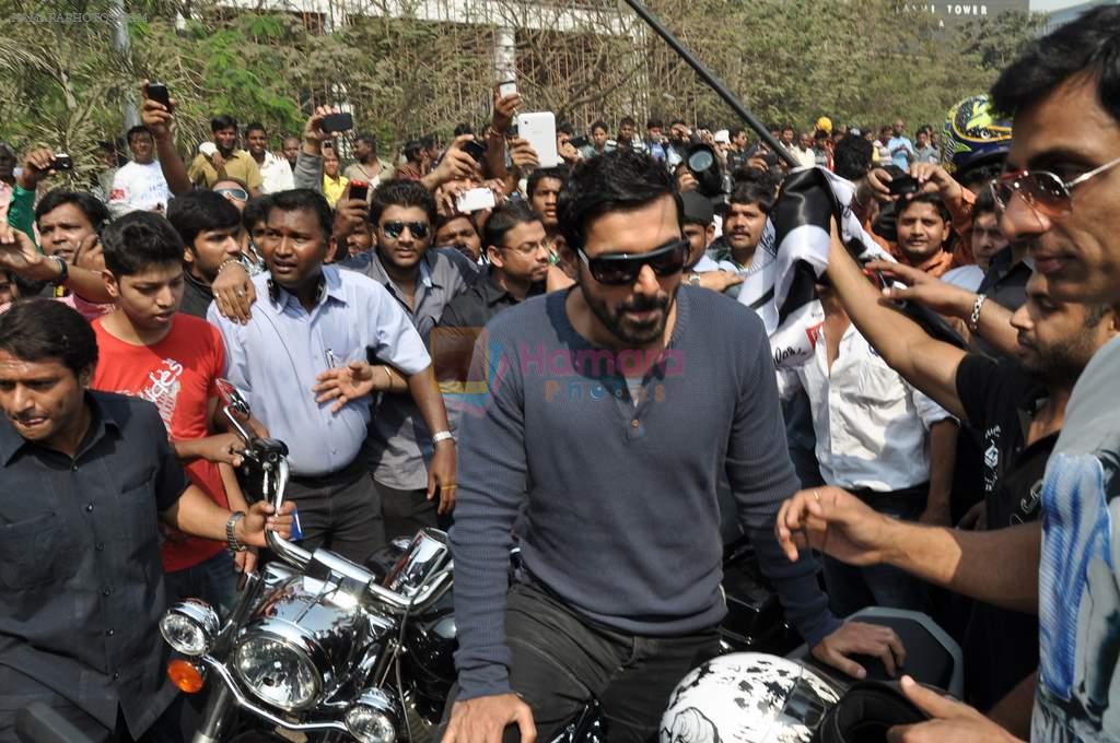 John Abraham at safety drive rally by 600 bikers in Bandra, Mumbai on 10th Feb 2013