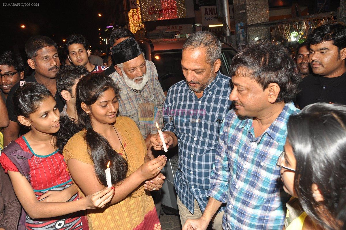 Ram Gopal Varma, Nana Patekar at the Audio release of The Attacks Of 26-11 in Leopold, Mumbai on 11th Feb 2013