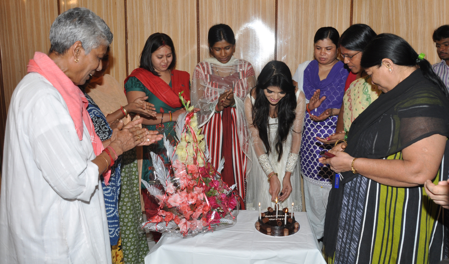 Sherlyn Chopras celebrates her birthday with the sex workers at Kamathipura, Mumbai on 11th Feb 2013