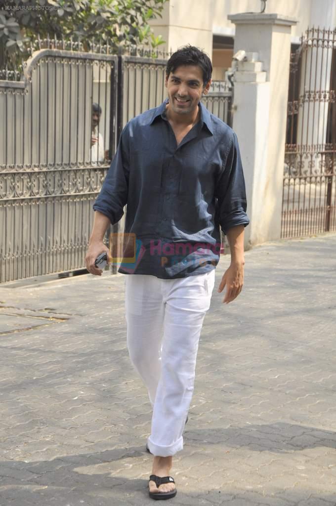 John Abraham snapped outside his home in Mumbai on 12th Feb 2013
