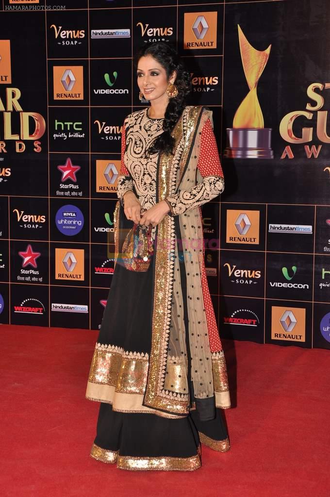 Sridevi at Star Guild Awards red carpet in Mumbai on 16th Feb 2013