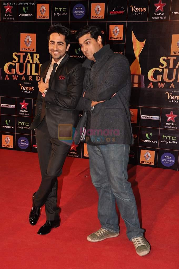 Ayushmna Khurana, Kunal Roy Kapur at Star Guild Awards red carpet in Mumbai on 16th Feb 2013