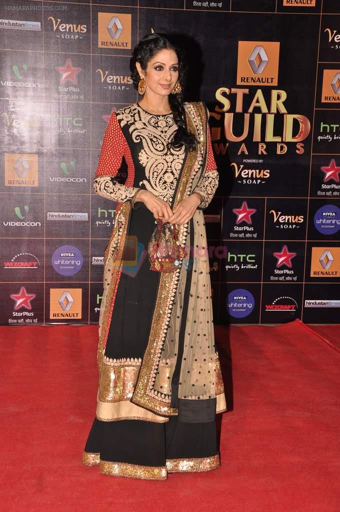 Sridevi at Star Guild Awards red carpet in Mumbai on 16th Feb 2013
