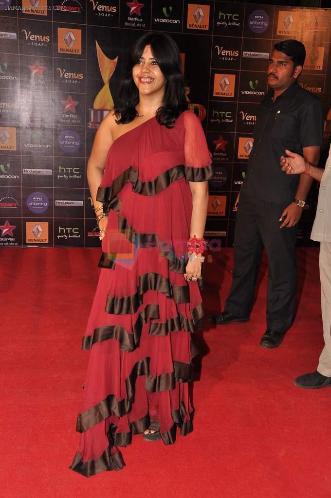 Ekta Kapoor at Star Guild Awards red carpet in Mumbai on 16th Feb 2013