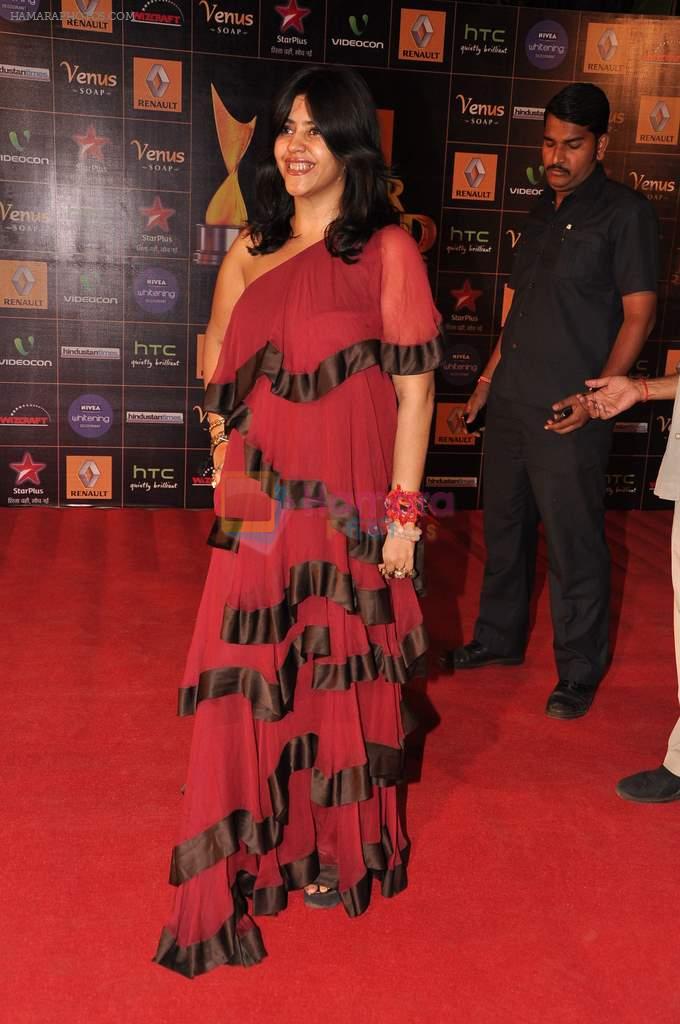 Ekta Kapoor at Star Guild Awards red carpet in Mumbai on 16th Feb 2013