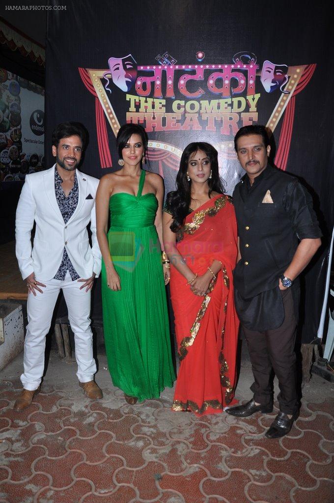 Mahi Gill, Jimmy Shergill, Tusshar Kapoor, Neha Dhupia on location of Nautanki The Comedy Theatre in Mumbai on 21st feb 2013