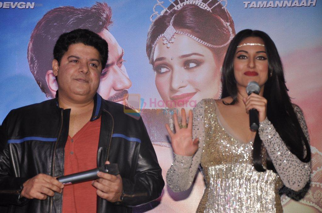 Sonakshi Sinha, Sajid Khan at the launch of Himmatwala's item number in Mumbai on 22nd Feb 2013