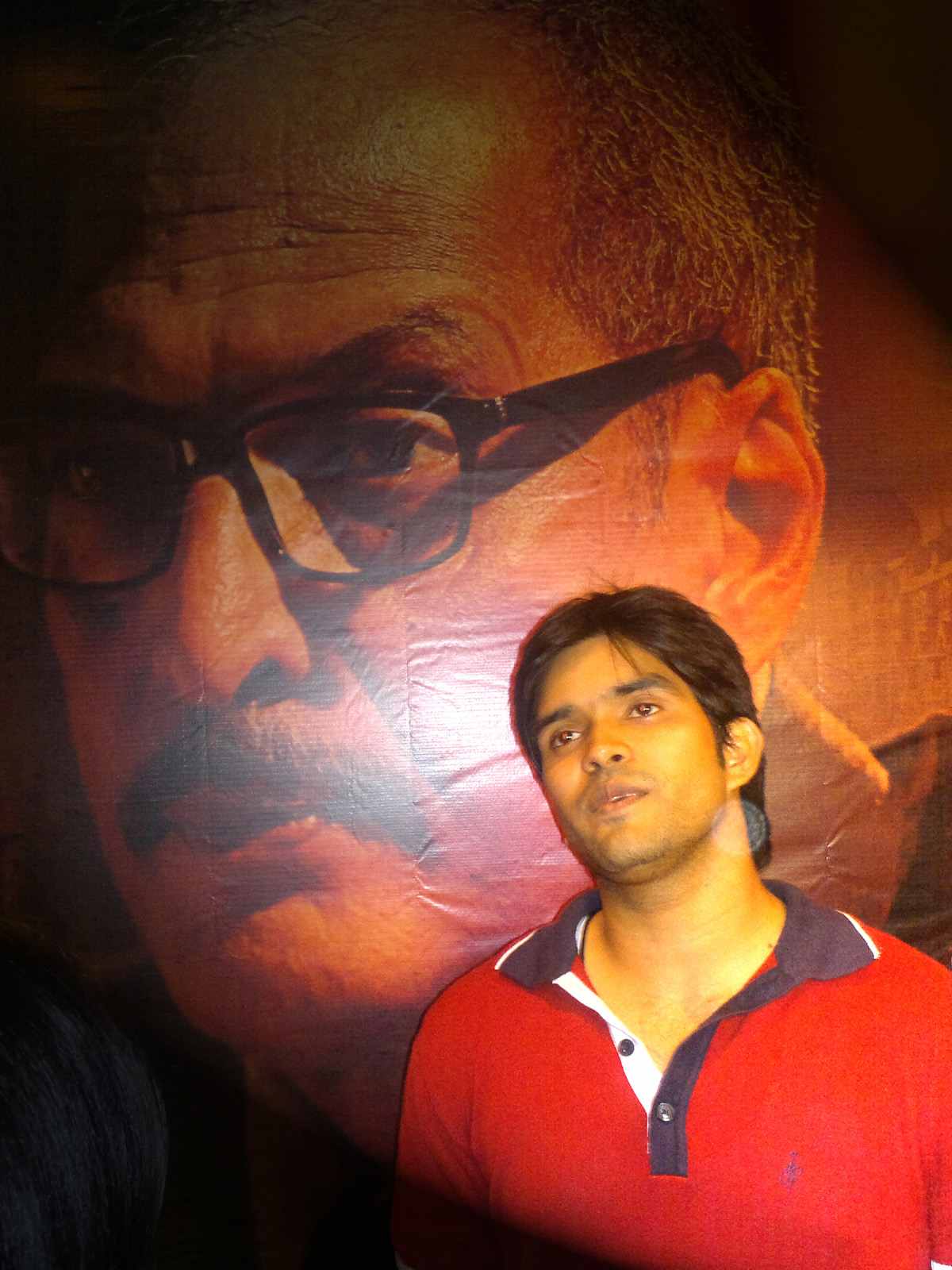 Sanjeev Jaiswal as Ajmal Kasab in Ram Gopal Varma's The Attacks of 26-11 at a PC to introduce Sanjeev to media