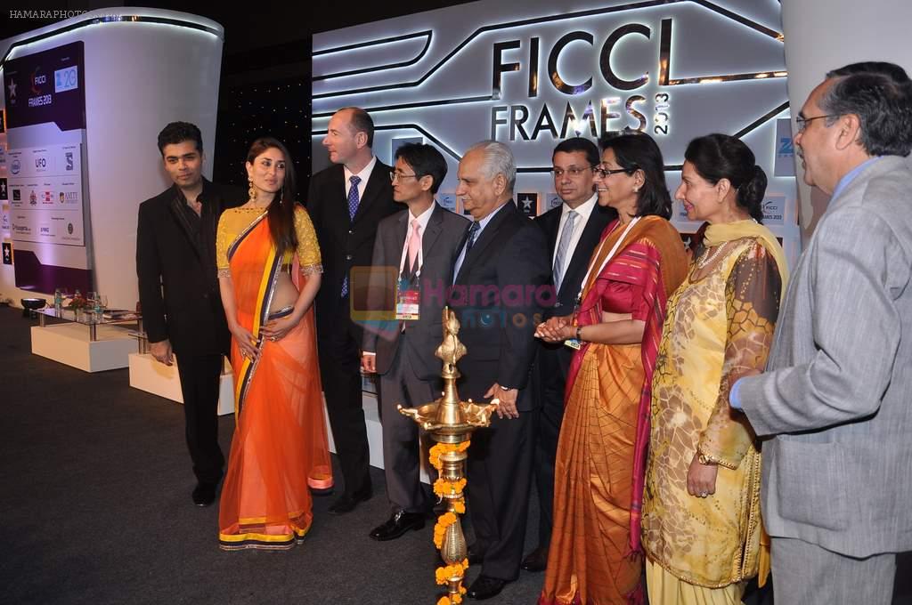 Kareena Kapoor, Karan Johar at FICCI Frames in Powai, Mumbai on 12th March 2013