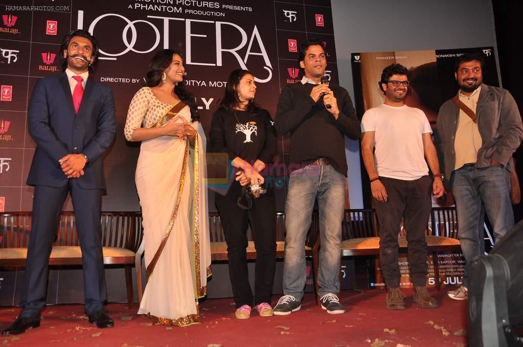 Sonakshi Sinha, Ranveer Singh, Anurag Kashyap at trailor Launch of film Lootera in Mumbai on 15th March 2013