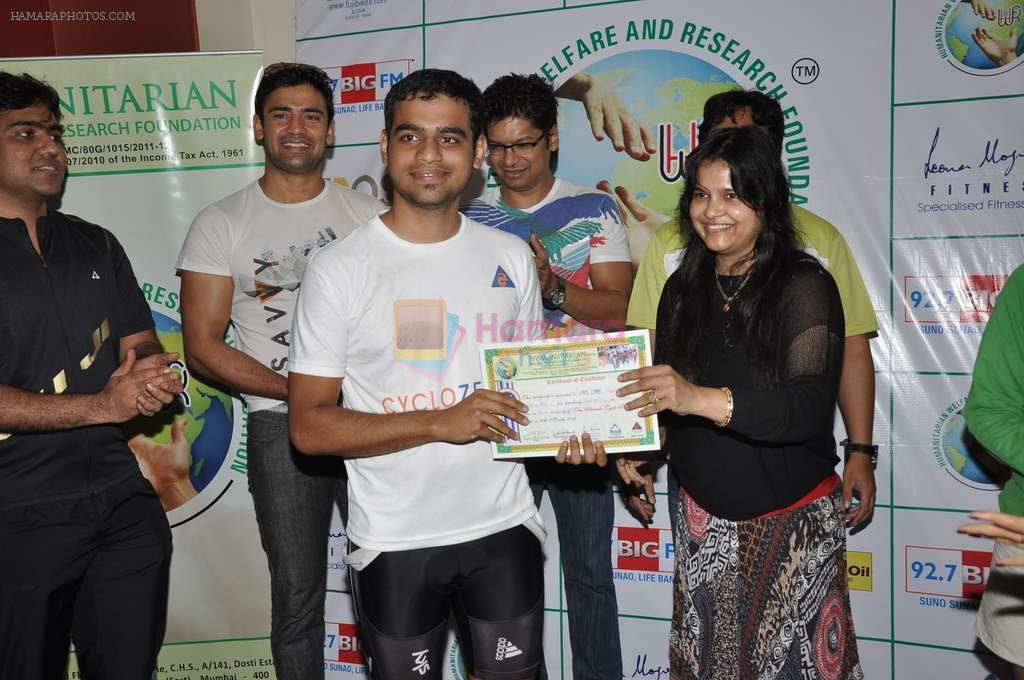 Shaan supports Cyclozeal organised by Humanitarian Welfare and research Centre in Leena Mogre Gym, Mumbai on 17th March 2013
