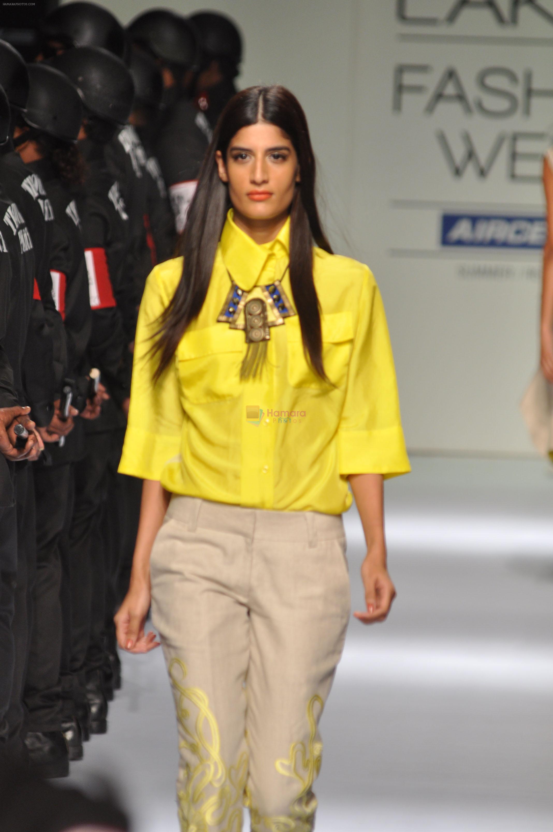 Model walk the ramp for Narendra Kumar Show at Lakme Fashion Week 2013 in Grand Hyatt, Mumbai on 22nd March 2013