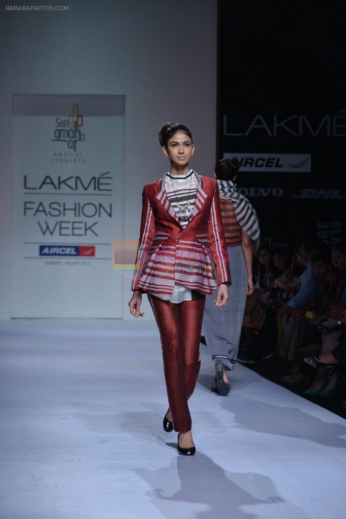 Model walk the ramp for Amalraj Sengupta Show at Lakme Fashion Week 2013 Day 1 in Grand Hyatt, Mumbai on 22nd March 2013