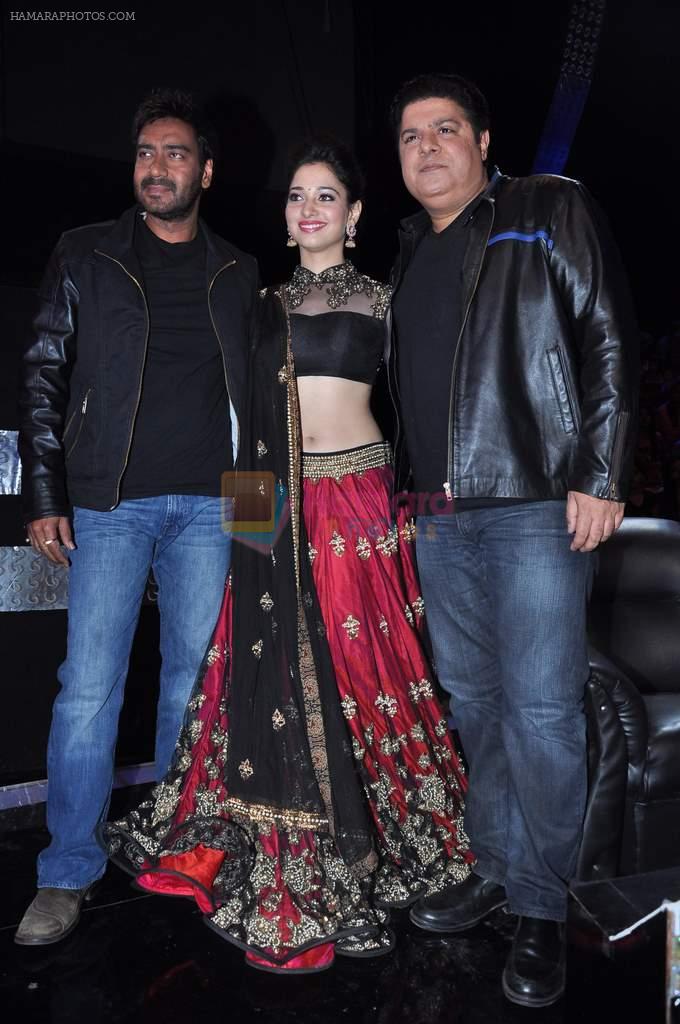 Ajay Devgan, Tamannaah Bhatia, Sajid Khan at Nach Baliye 5 grand finale in Filmistan, Mumbai on 23rd March 2013