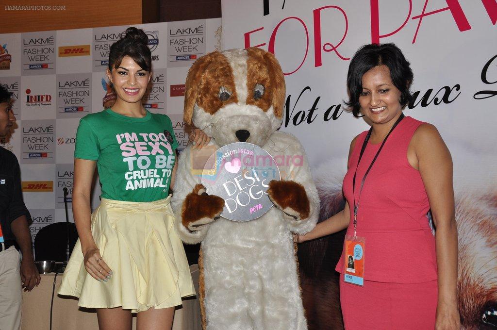Jacqueline Fernandes at PETA Promotion in LIFW on 25th March 2013
