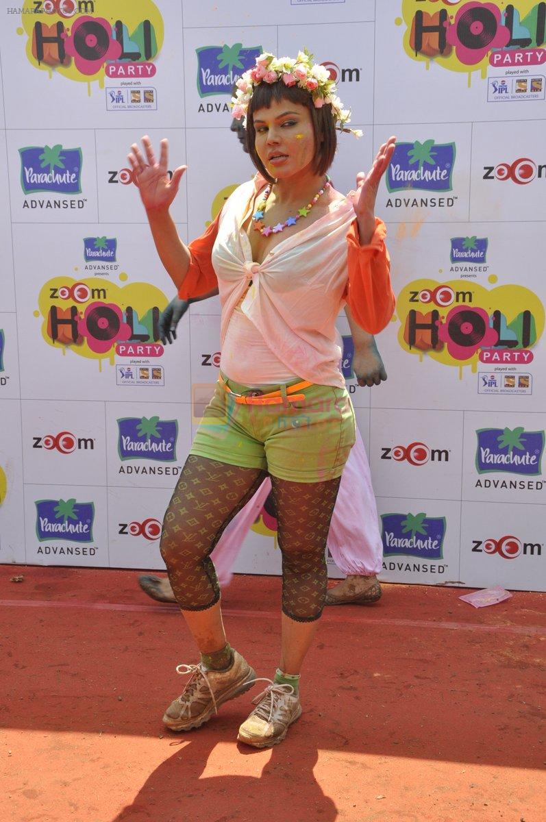 Rakhi Sawant at zoom holi bash in Mumbai on 27th March 2013